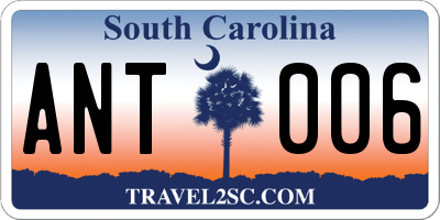 SC license plate ANT006