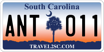 SC license plate ANT011
