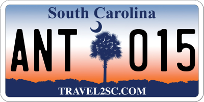 SC license plate ANT015