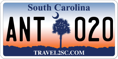 SC license plate ANT020