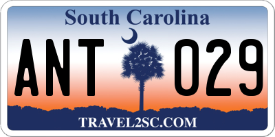 SC license plate ANT029