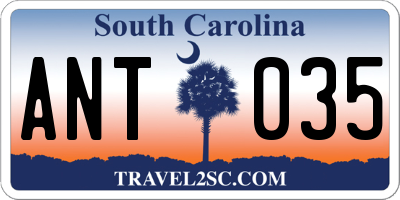 SC license plate ANT035