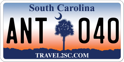 SC license plate ANT040