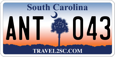 SC license plate ANT043
