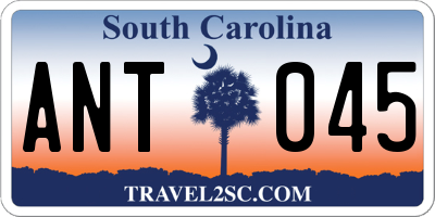 SC license plate ANT045