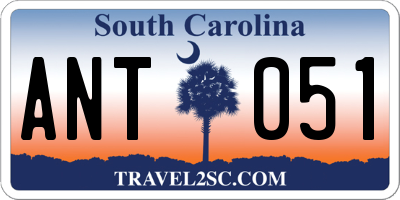 SC license plate ANT051
