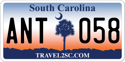 SC license plate ANT058