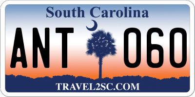 SC license plate ANT060