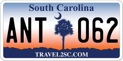 SC license plate ANT062