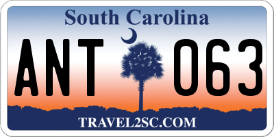 SC license plate ANT063