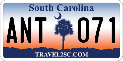SC license plate ANT071