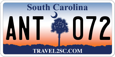 SC license plate ANT072
