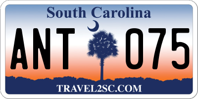 SC license plate ANT075