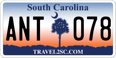 SC license plate ANT078