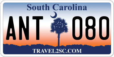 SC license plate ANT080