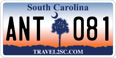 SC license plate ANT081