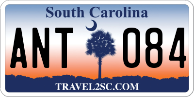 SC license plate ANT084
