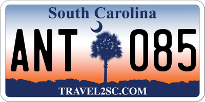 SC license plate ANT085