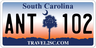 SC license plate ANT102