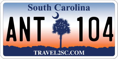 SC license plate ANT104