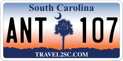 SC license plate ANT107