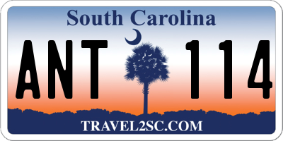 SC license plate ANT114