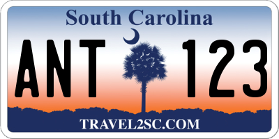 SC license plate ANT123