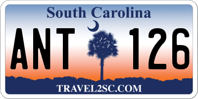 SC license plate ANT126