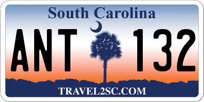SC license plate ANT132