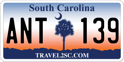SC license plate ANT139