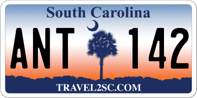 SC license plate ANT142