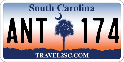 SC license plate ANT174