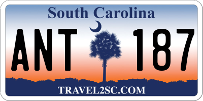SC license plate ANT187