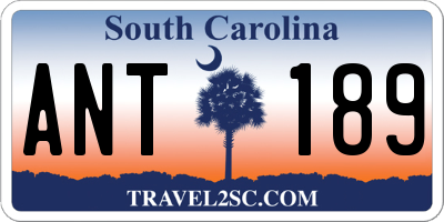 SC license plate ANT189