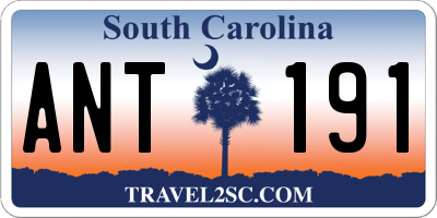 SC license plate ANT191