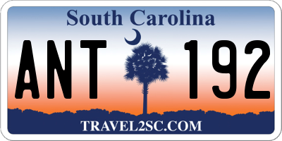 SC license plate ANT192