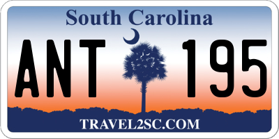 SC license plate ANT195