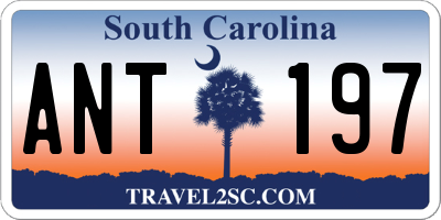 SC license plate ANT197