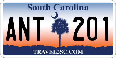 SC license plate ANT201