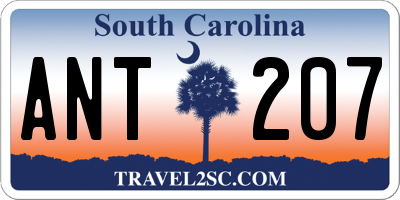 SC license plate ANT207