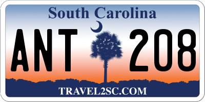 SC license plate ANT208