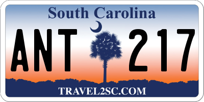 SC license plate ANT217