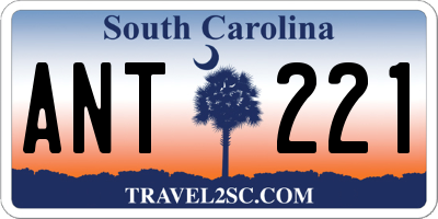 SC license plate ANT221