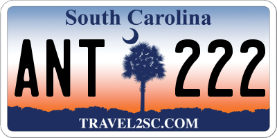 SC license plate ANT222