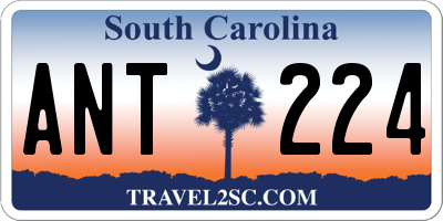 SC license plate ANT224