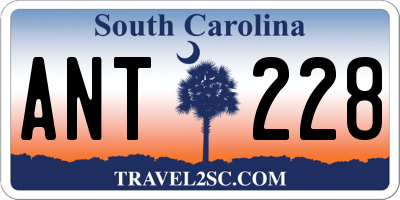 SC license plate ANT228