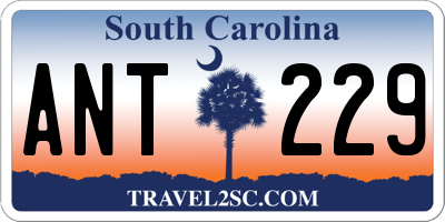 SC license plate ANT229