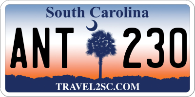SC license plate ANT230