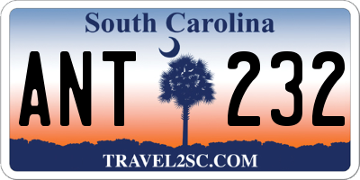 SC license plate ANT232