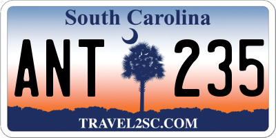 SC license plate ANT235